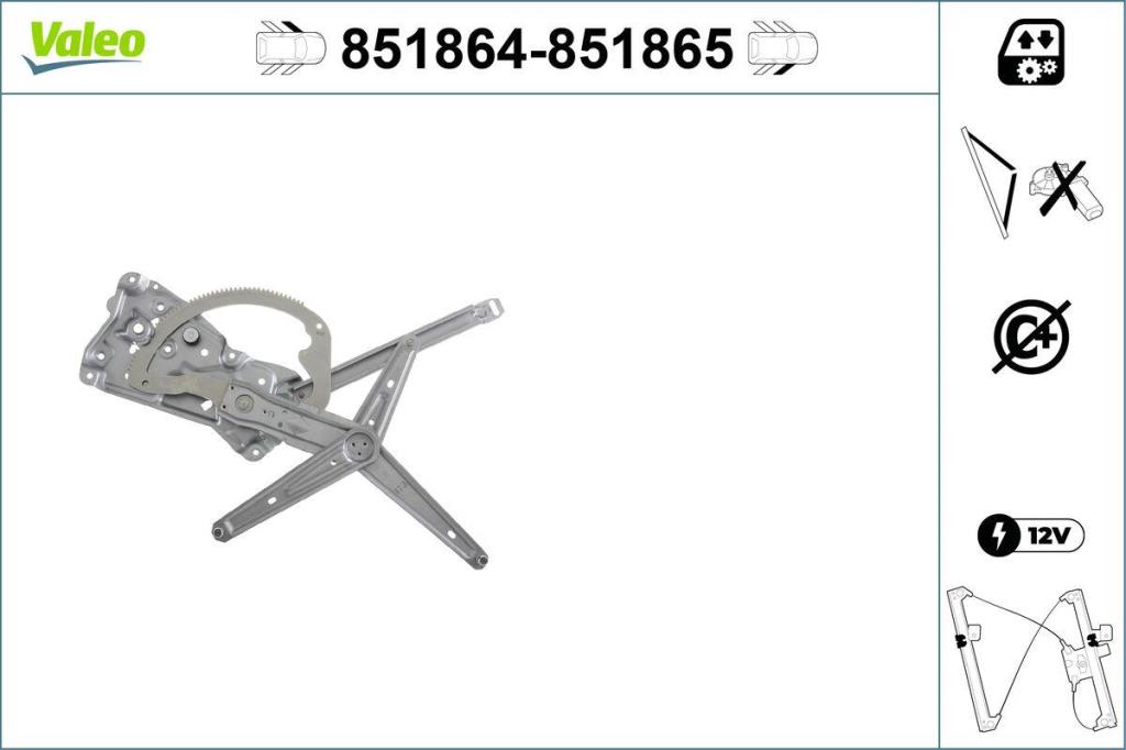 Mécanisme de lève-vitre (Mécanisme de lève-vitre) VALEO 851864